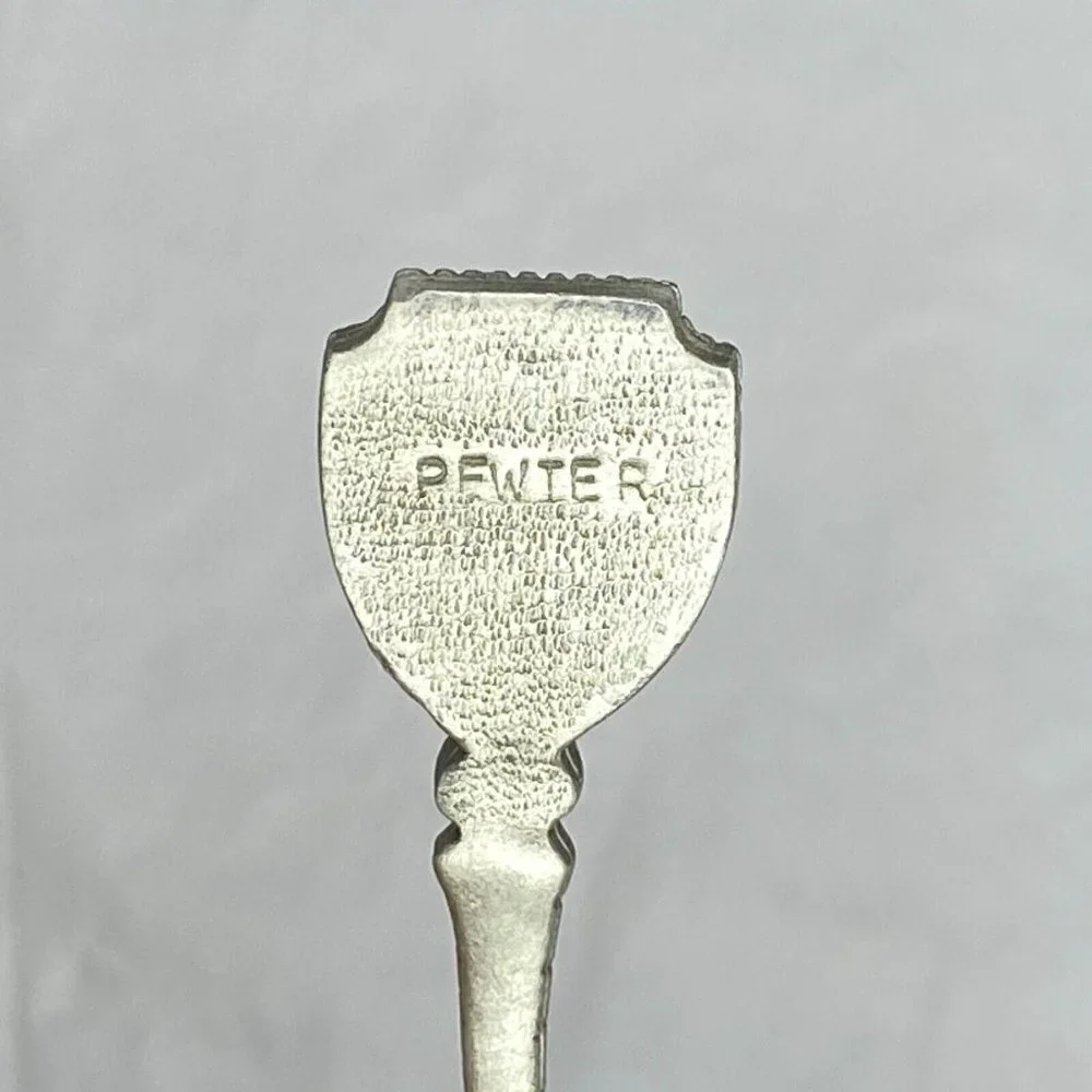 Souvenir Spoon‎ California Est 1848 Pewter Enamel Vintage Collector Travel EUC